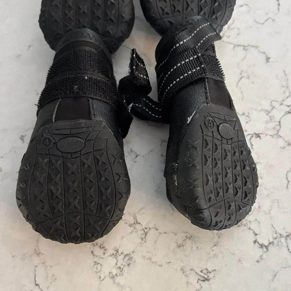 Petaco Black medium dog waterproof slip-on boots Shoes slip on EUC